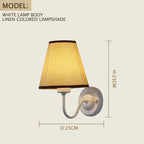 E27 Retro Wall Lamp Simple Creative Fabric Wall Lamp Living Room Bedroom Bedside Hotel Home Decor LED Lighting Fixtures