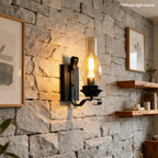 Retro Simple Wall Lamp Glass Ball lampshade Sconces Lighting Fixture Industrial Decor Garden Balcony Lighting Lamp E27