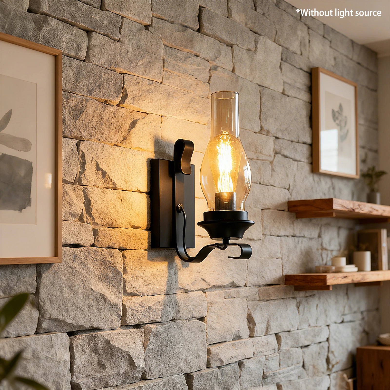 Retro Simple Wall Lamp Glass Ball lampshade Sconces Lighting Fixture Industrial Decor Garden Balcony Lighting Lamp E27