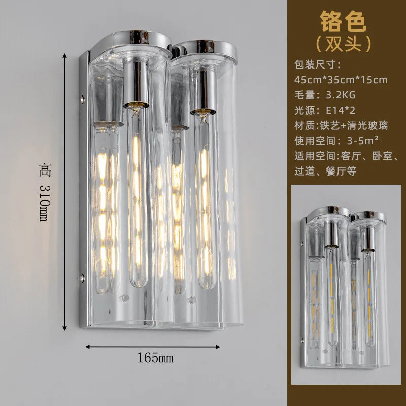 Italian Minimalist Glass Wall Lamps Modern Hight End Lights Fixture Living Room Bedroom Hallway Hotel Atmoshere Ornament Sconces