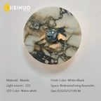 Modern Natural Marble Wall Lamp Round LED Wall Sconce Light Living Room Background Restaurant Bathroom Bedroom Lights Home Decor