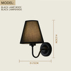 E27 Retro Wall Lamp Simple Creative Fabric Wall Lamp Living Room Bedroom Bedside Hotel Home Decor LED Lighting Fixtures