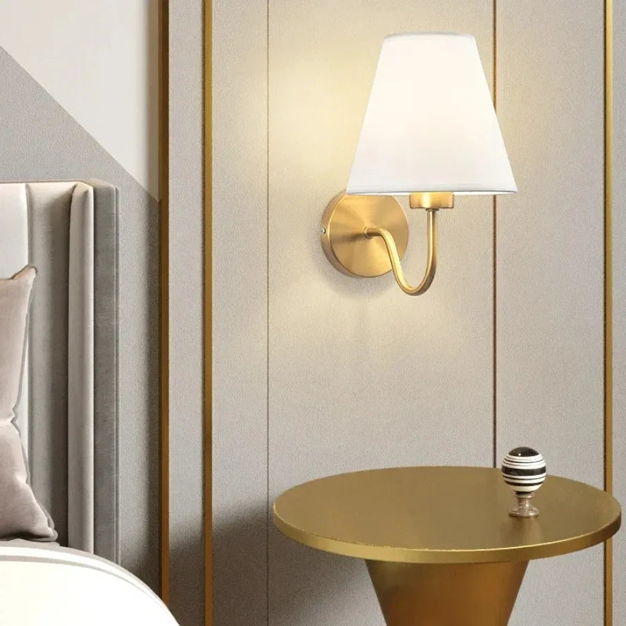 E27 Retro Wall Lamp Simple Creative Fabric Wall Lamp Living Room Bedroom Bedside Hotel Home Decor LED Lighting Fixtures