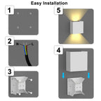 LED Wall Sconces 6W Modern Indoor Outdoor IP65 Wall Lamp, Up Down Wall Mount Lights for Living Room Hallway Bedroom