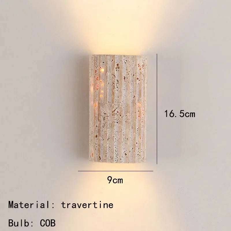 Japanese Wabi Sabi Natural Stone LED Wall Light Living Room Bedroom Staircase Indoor Room Decoration Wall Light Bedside Lighting