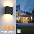 LED Wall Sconces 6W Modern Indoor Outdoor IP65 Wall Lamp, Up Down Wall Mount Lights for Living Room Hallway Bedroom