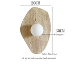 IWHD Wabi Sabi LED Wall Lights Bedroom Decoration Living Room Stair Lighting Yellow Travertine Bedside Lamps Applique Murale