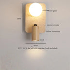 IWHD Wabi Sabi LED Wall Lights Bedroom Decoration Living Room Stair Lighting Yellow Travertine Bedside Lamps Applique Murale