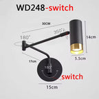 Nordic LED Wall Lamp Retractable Adjustable Wall Lights for Home Decoration Bedroom Bedside Reading Sconce Add Dimmable Function