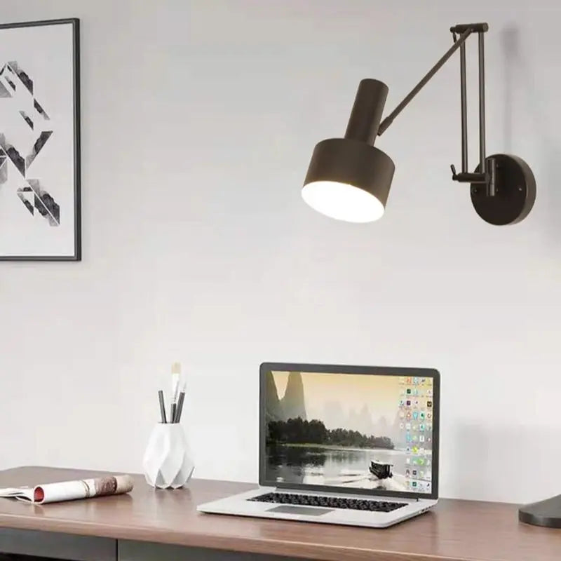 Nordic LED Wall Lamp Retractable Adjustable Wall Lights for Home Decoration Bedroom Bedside Reading Sconce Add Dimmable Function