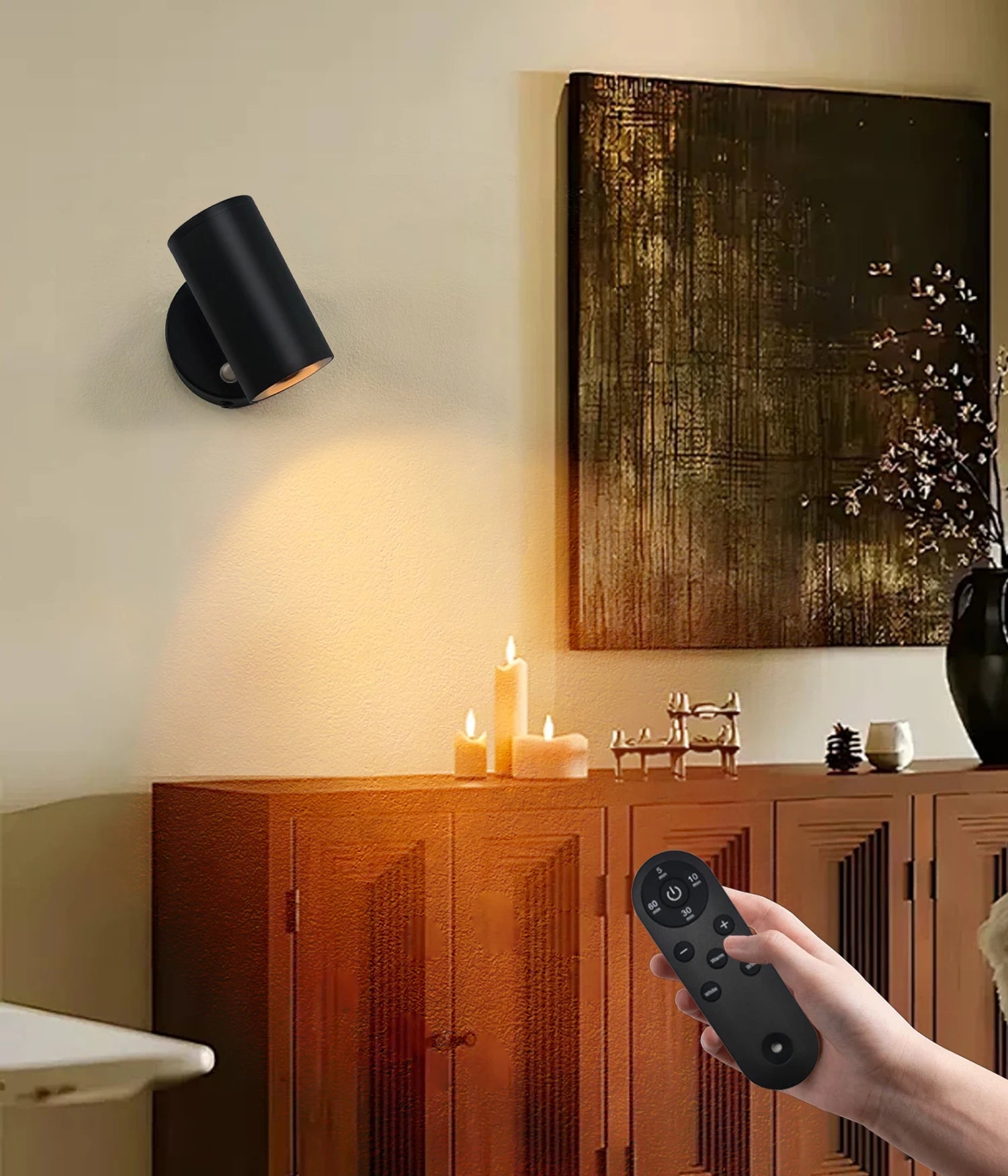 Applique murale rechargeable avec télécommande