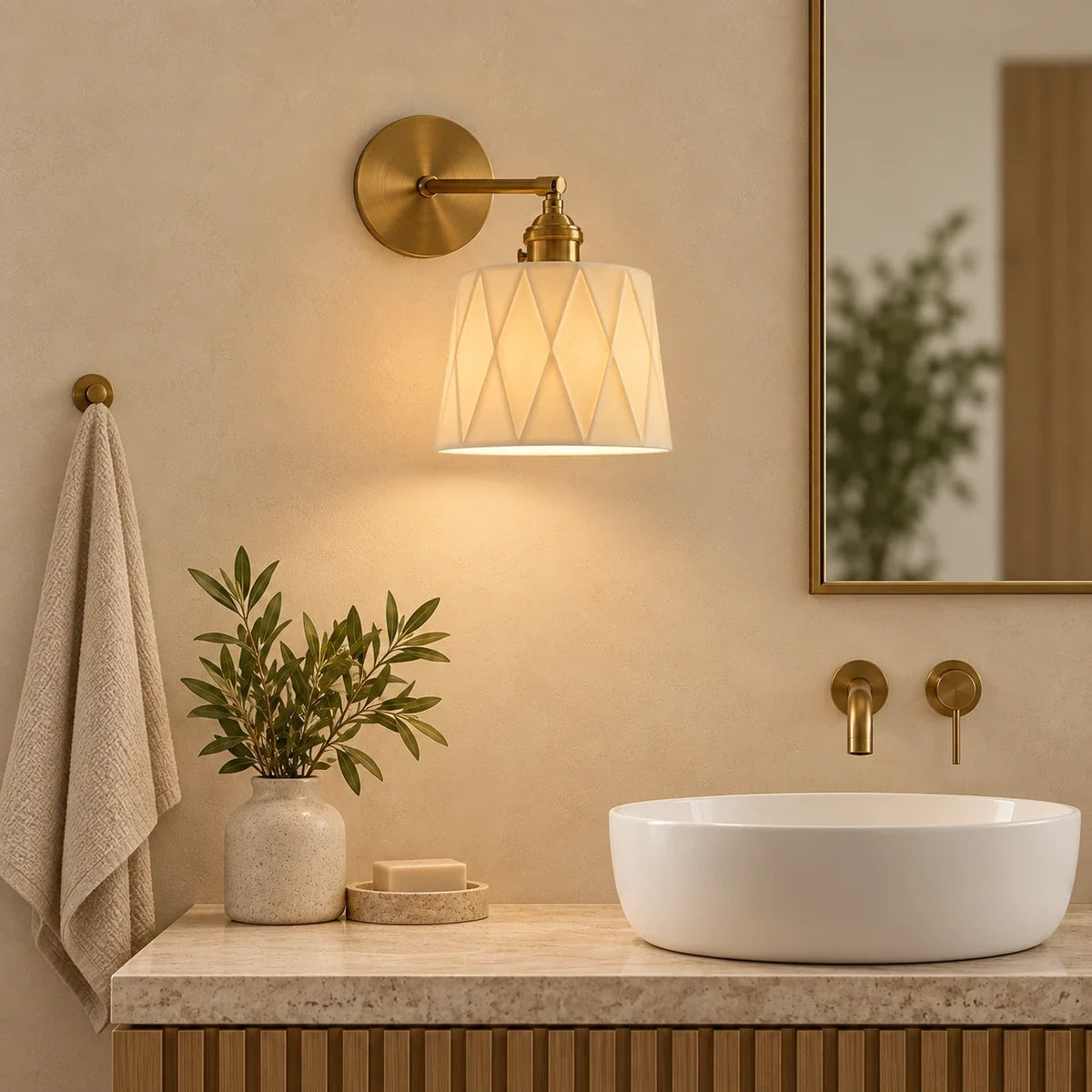 Applique murale orientable dans une salle de bain premium