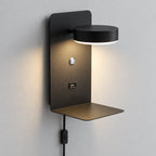 Applique murale avec port USB, packshot variante noire