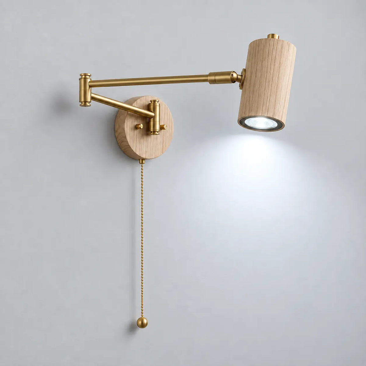 Applique murale bois scandinave, bois clair et lumière froide