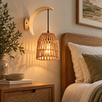 Applique murale corde et bois – ambiance chambre haut de gamme