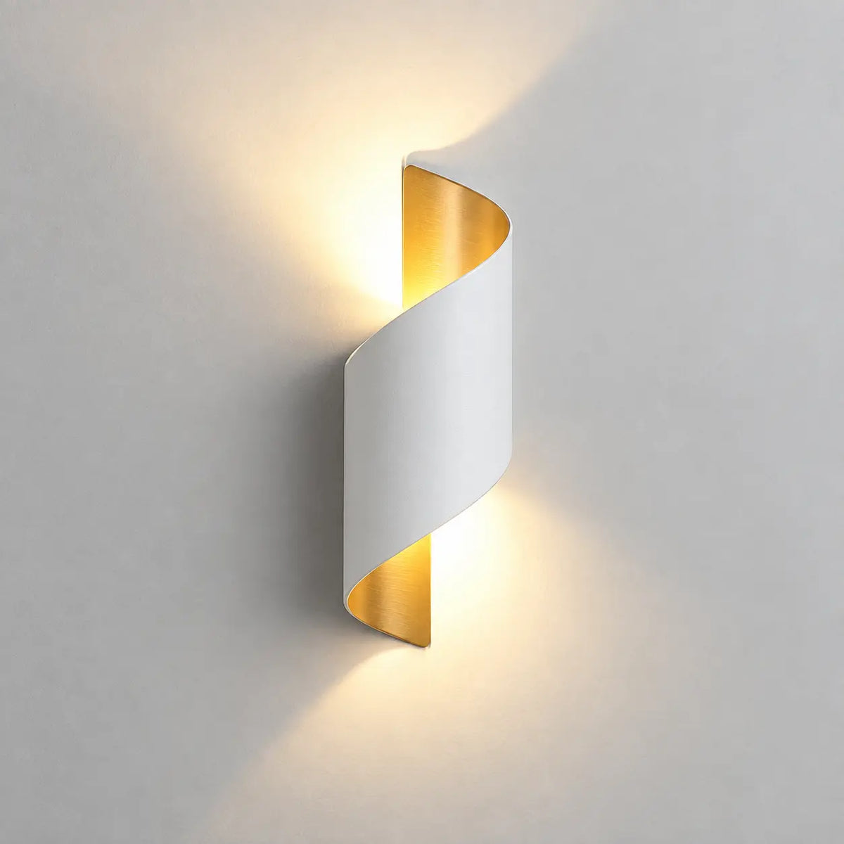 Applique extérieure LED blanche et dorée — grand modèle