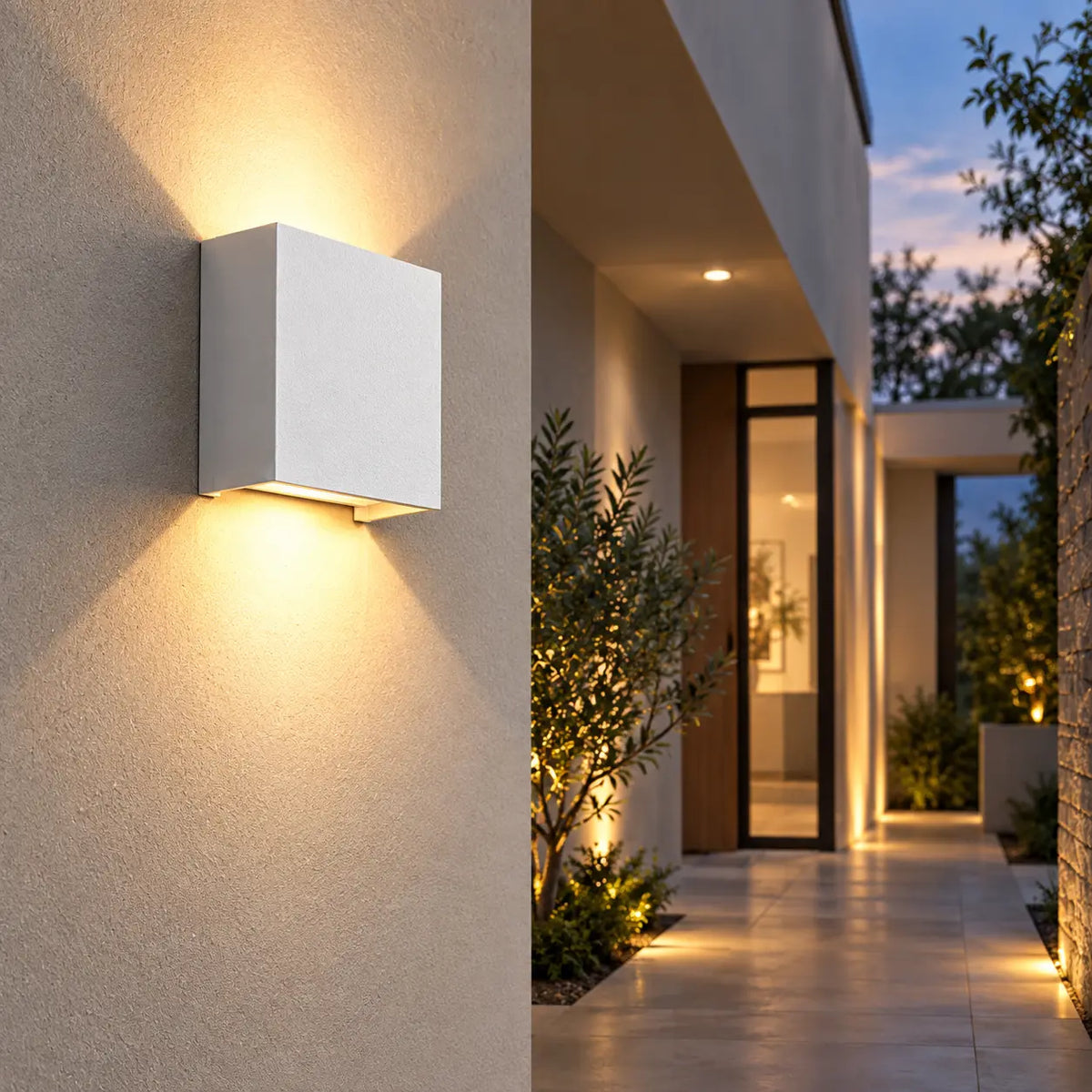 Applique IP65 blanche vue de profil