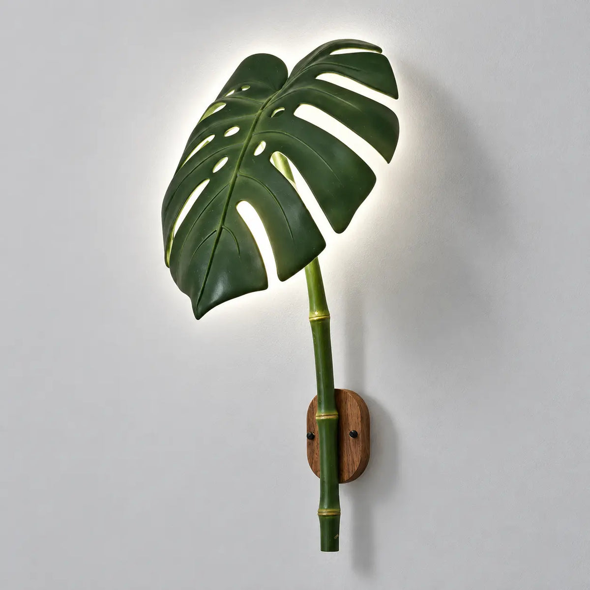 Applique murale jardin imitation bambou — lumière blanche