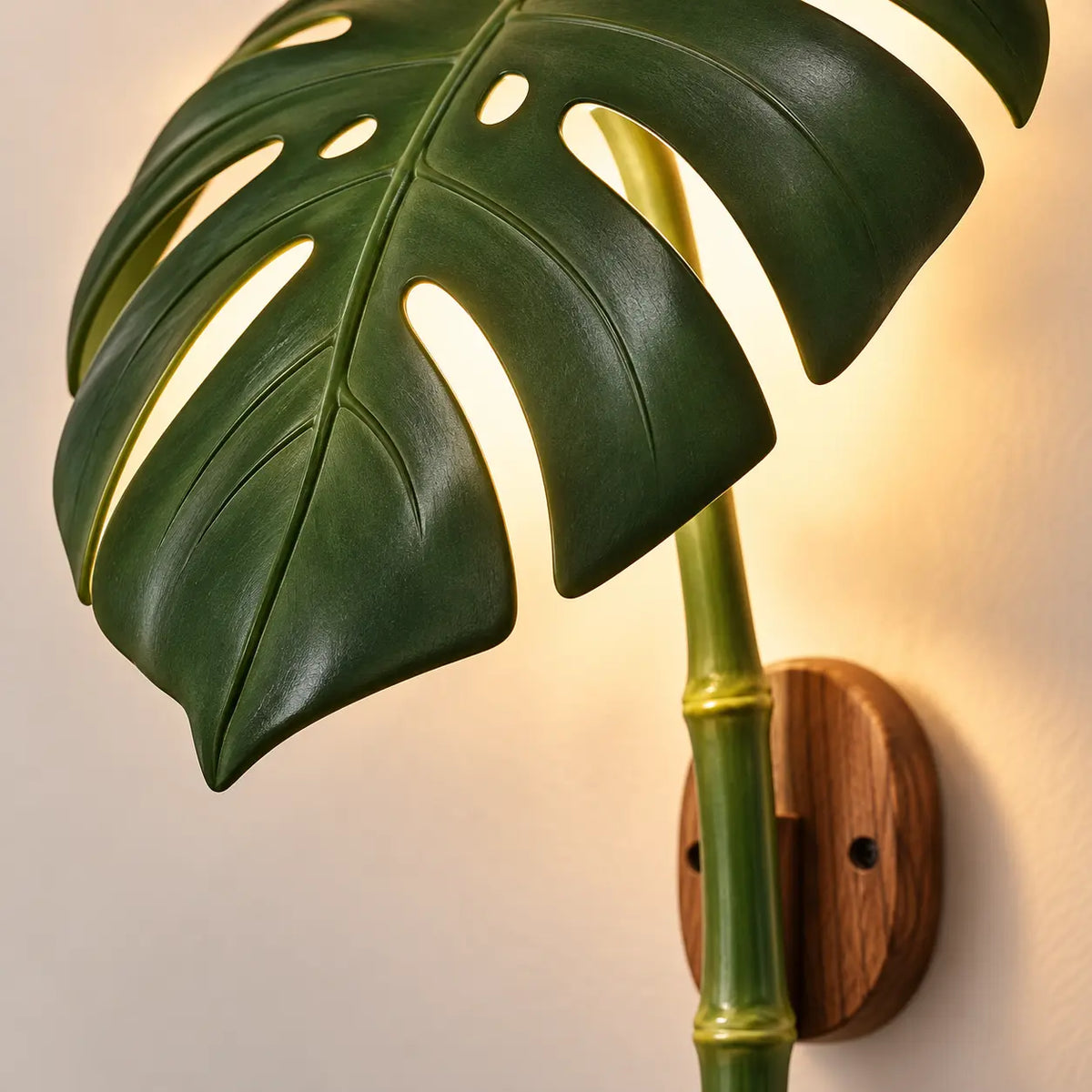 Détail de la feuille et de la tige imitation bambou