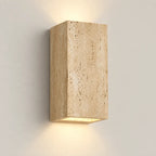 Applique murale jaune en travertin 16 × 8 cm – lumière chaude