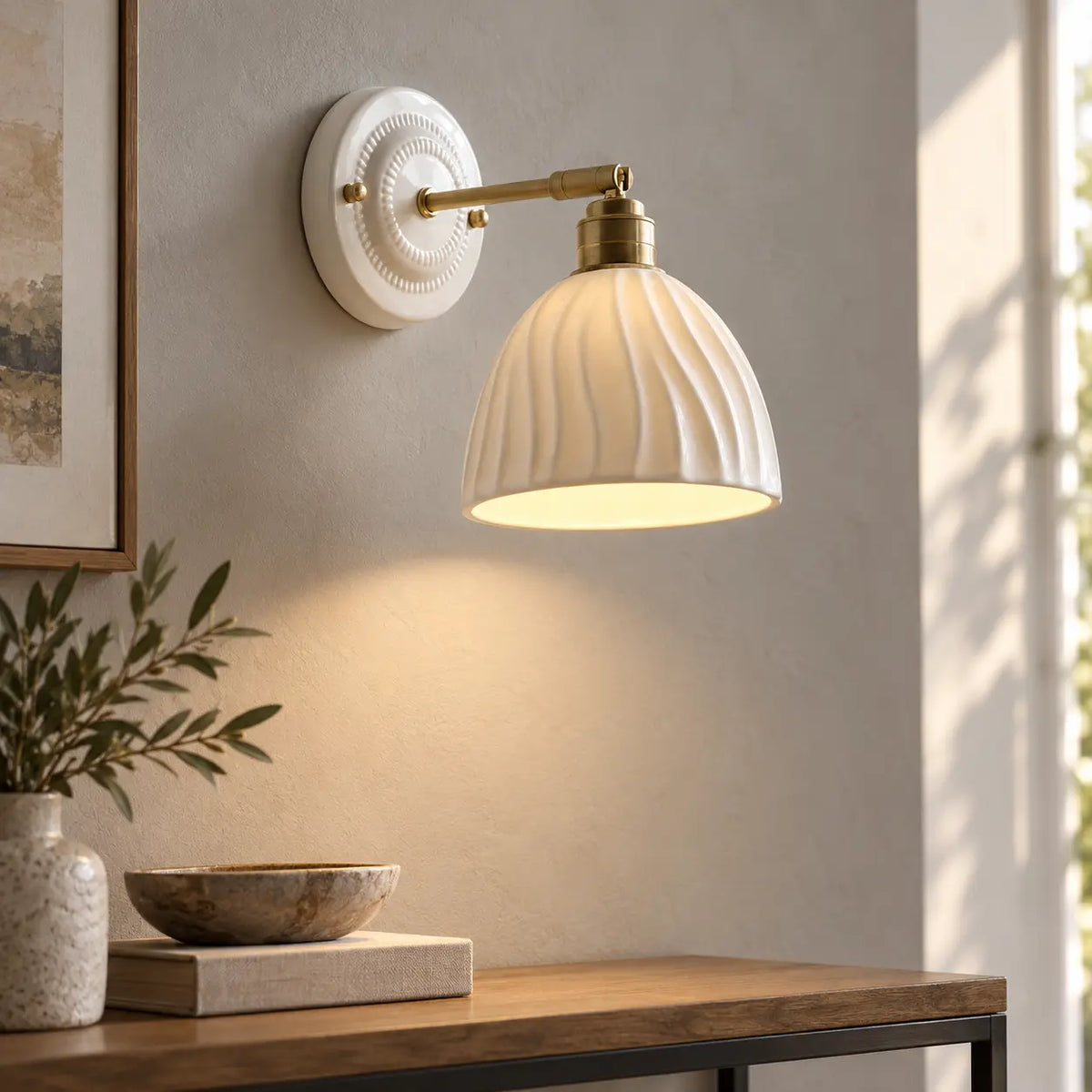 Applique laiton vintage orientable – vue latérale