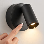 Commande tactile et tête inclinable de l’applique noire