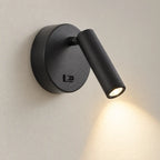 Vue de profil de l'applique murale noire orientable