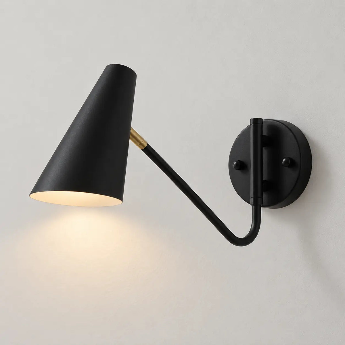 Applique murale noire orientable WD254, lumière chaude
