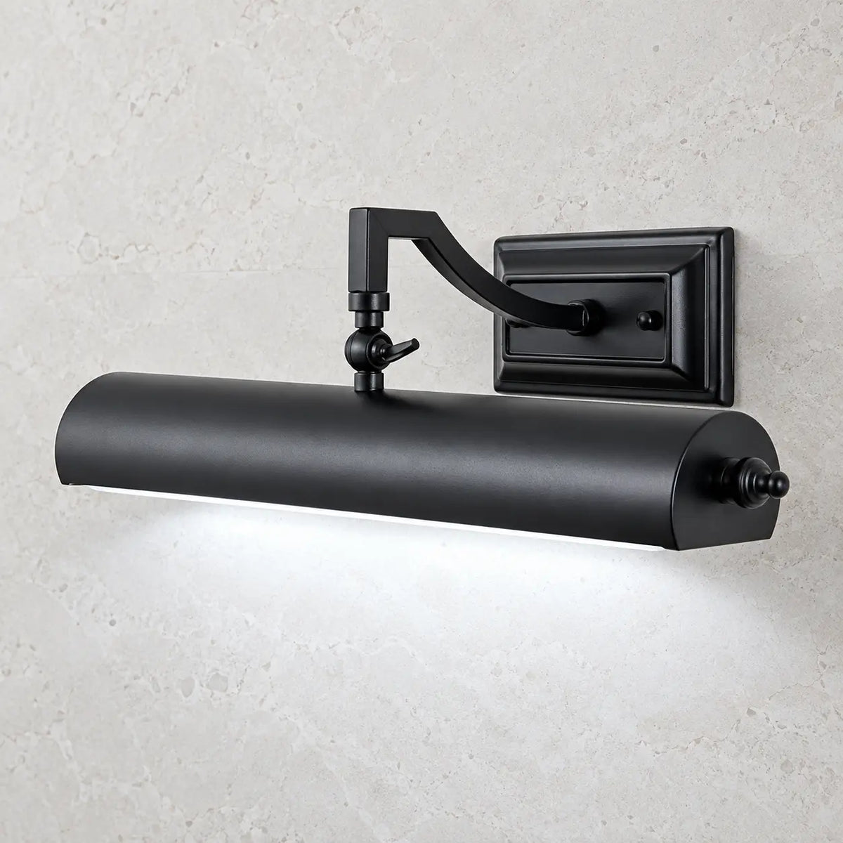 Applique murale noire salle de bain, lumière froide