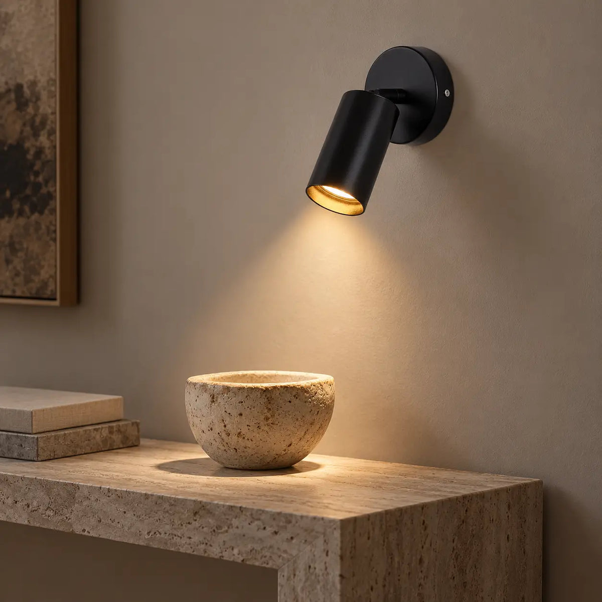 Éclairage dirigé de l’applique murale orientable noire