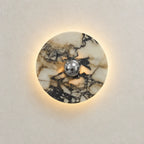 Applique murale ronde en marbre chromée, 20 cm