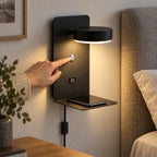 Applique murale avec port usb — noir — photo corrigée