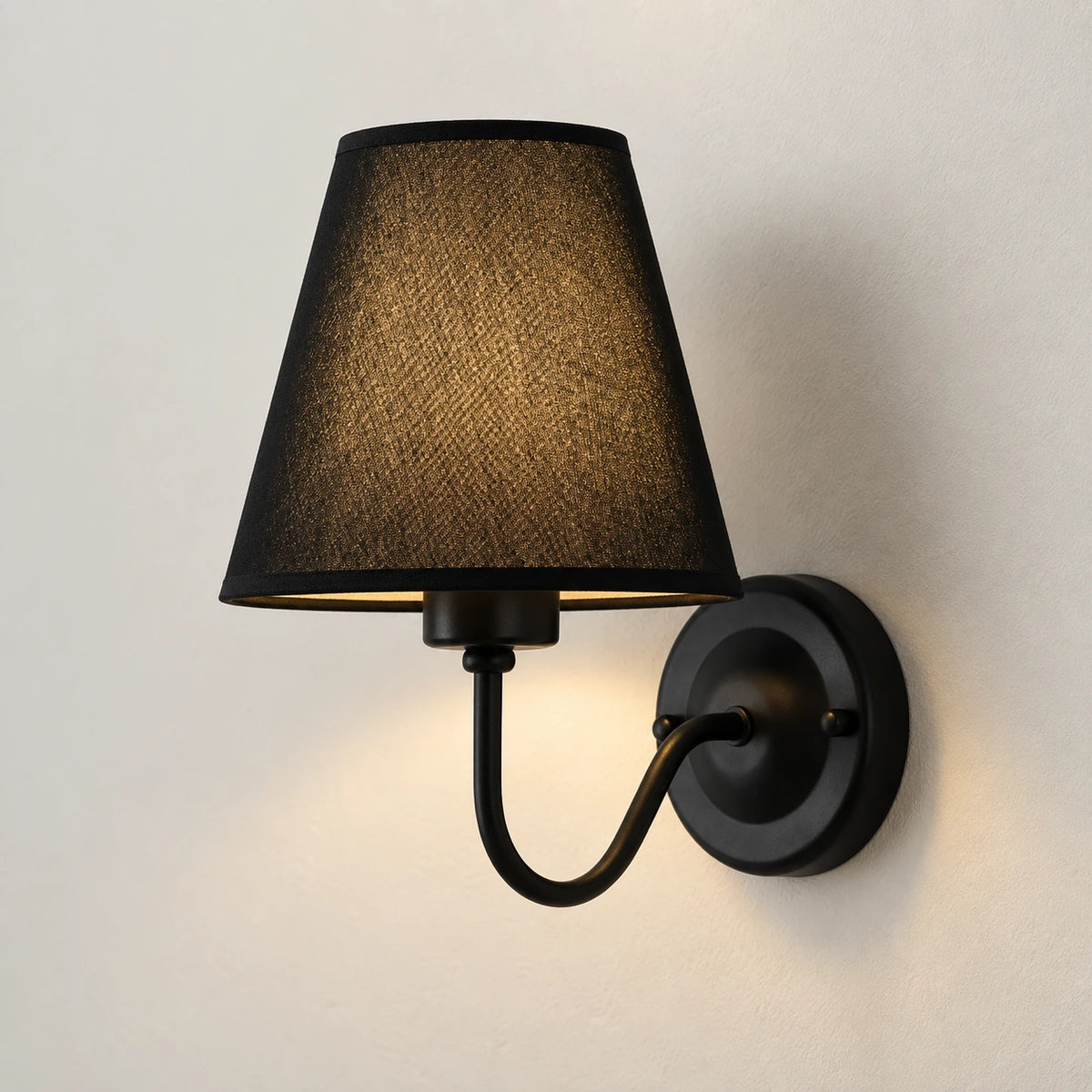 Applique murale style vintage, finition noir