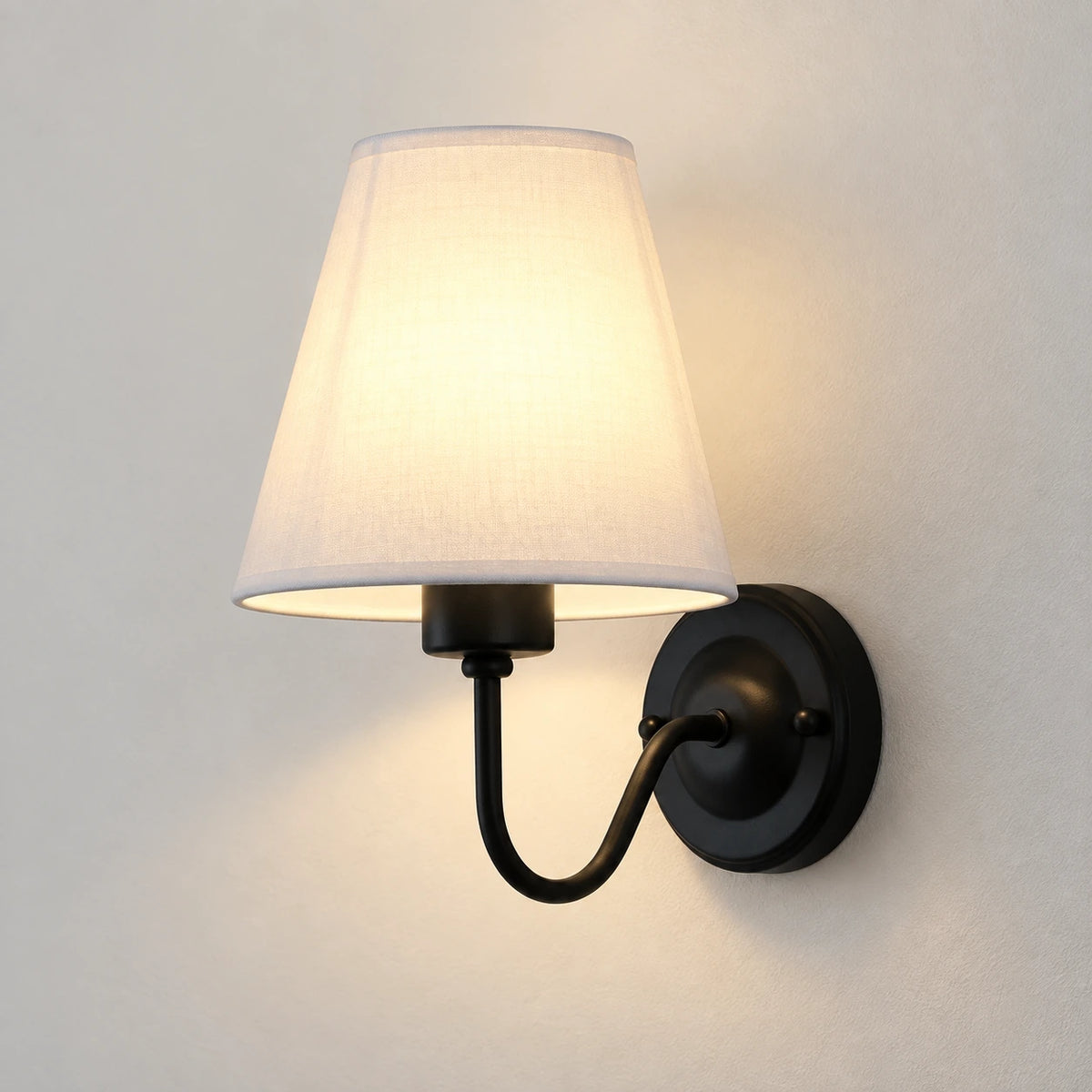 Applique murale style vintage, finition noir et blanc