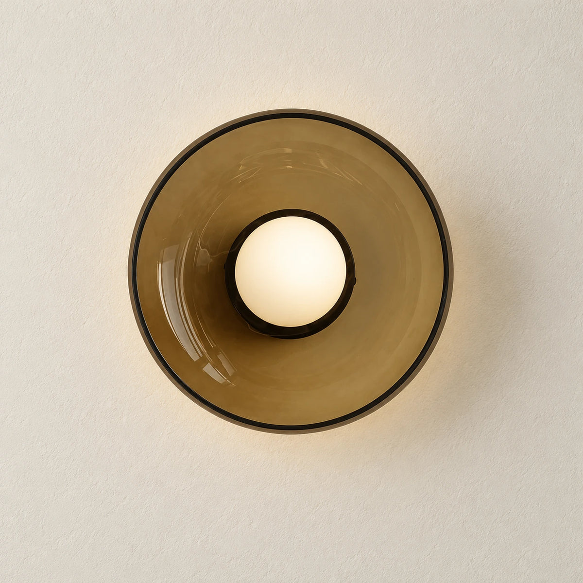 Applique murale verre vert fumé, vue de face