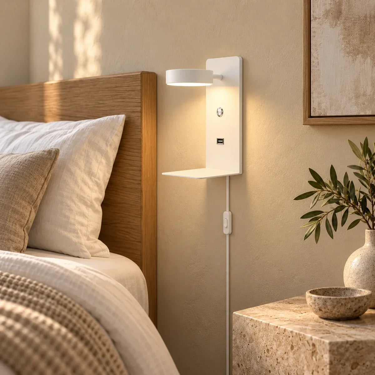 Applique murale avec port usb — image avec texte