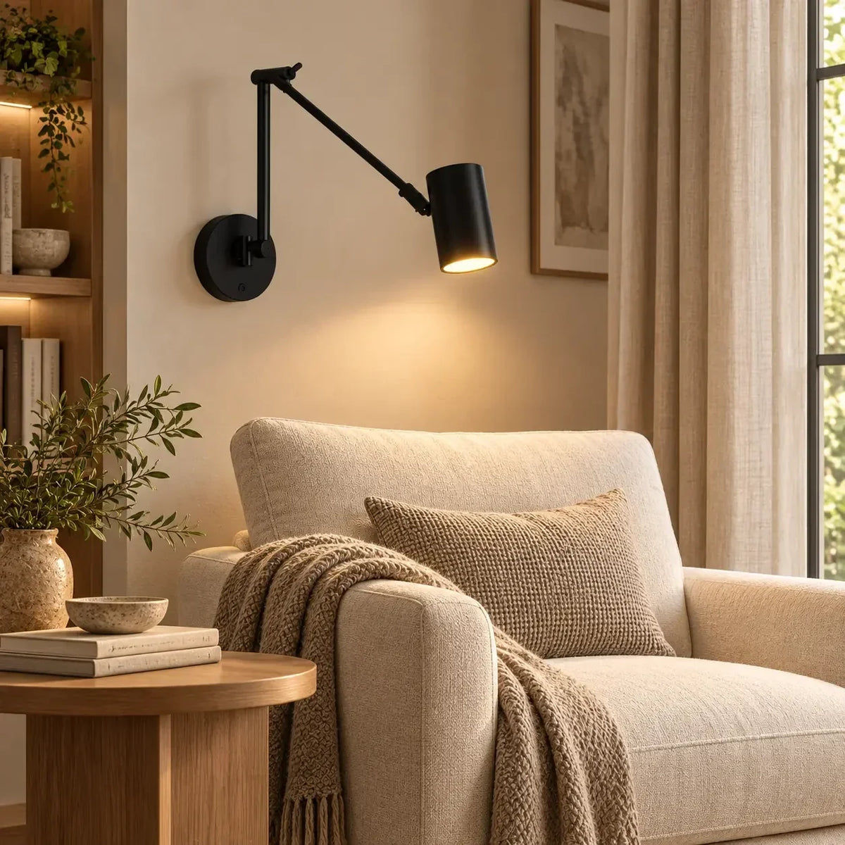 Applique murale orientable avec interrupteur — image avec texte